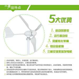 Petite éolienne 1000W, système hybride éolien-solaire 220V 48V, éclairage public marin - Product Image 2