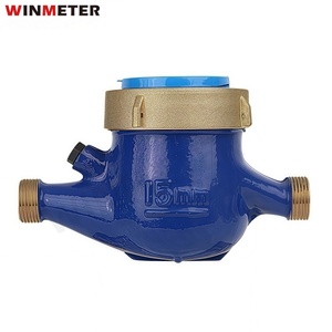 Тестирование DN15-DN40 латунный механический счетчик воды R100 многоструйный флюгерный колесный счетчик воды - Product Image 3