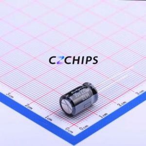 Condensateur électrolytique en aluminium à montage traversant 35ZLH220MEFC8X11.5, D8xL11.5mm 220uF 20% 35V 472.5mA-120Hz - Product Image 1