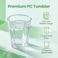 Gobelet à eau, bière, whisky en polycarbonate transparent incassable et réutilisable, design cristallin, pour restaurants et hôtels