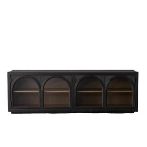 Mueble de TV de Alta Gama Estilo Americano, de Madera Maciza y Vidrio, para Sala de Estar, Hotel o Villa, Mueble de Exhibición Sencillo pero Elegante - Product Image 1