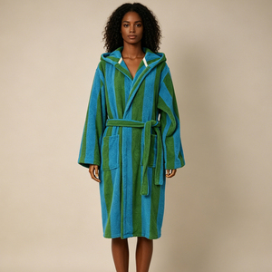 <span class=keywords><strong>Accappatoio</strong></span> di <span class=keywords><strong>Lusso</strong></span> Personalizzato in Cotone 100% Morbido, Tinto in Filo, Jacquard a Righe, per Uso Domestico e Spa, Set Pigiama da <span class=keywords><strong>Donna</strong></span> - Product Image 2