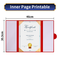 Carpeta de Certificado Personalizada Estilo Chino con Estampado Dorado en Caliente, Páginas Interiores Imprimibles, Porta Diplomas y Premios