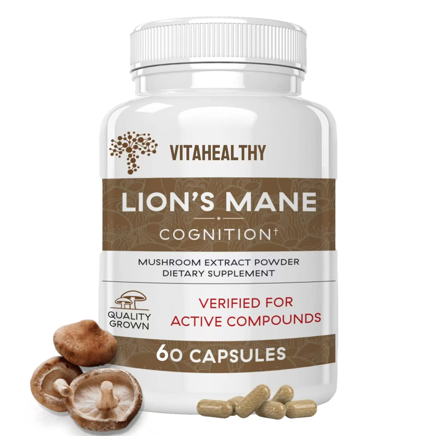 Vitahealthy OEM/ODM, поставка с завода, капсулы гриба льва, 100% экстракт грибов, помогает увеличить фокус и энергию