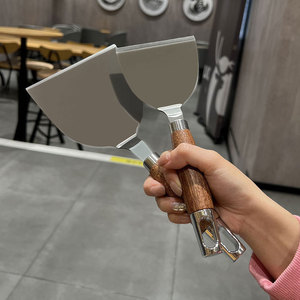 Stainless Steel Spatula <b>Set</b> 3Pc Heavy Duty Wood Handle For Cooking Baking Pizza Steak Teppanyaki Utensils - Product Image 2