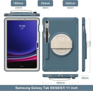 Đầy Đủ Cơ Thể Bảo Vệ Máy Tính Bảng Trường Hợp Đối Với <span class=keywords><strong>Samsung</strong></span> Galaxy Tab S9 FE 5G 11 Inch Stylus Chủ Chân Đế Dây Đeo Tay Chống Sốc Bìa - Product Image 2