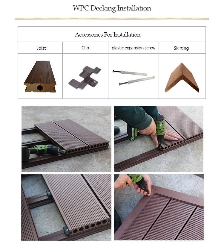 Waterproof WPC Outdoor Decking Wood Plastic Composite Decking Tiles