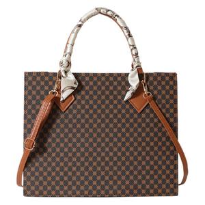 Bolso Tote Casual con Patrón a Cuadros, Cierre de Cremallera, Asa Suave, Color Marrón, Negro, Caqui, Bolso de Mano para Mujer para Uso Diario - Product Image 5