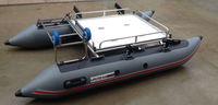 Bateau pneumatique en PVC avec plateforme en aluminium et cadre en acier inoxydable et chariot à main Bateau de pêche