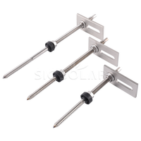 Kit de boulons de suspension solaires en acier inoxydable SS304 à vis filetée, adaptateur de boulon de suspension pour l'installation de panneaux solaires photovoltaïques