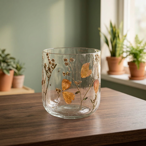 Portavelas de Cristal Transparente con Inserto para Flores Secas, Portavelas de Metal Plateado, Linterna Decorativa Hecha a Mano para Decoración del Hogar, Bodas - Product Image 2