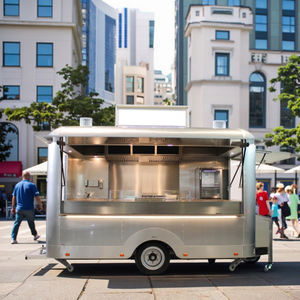2025 Street Fast Mobile Food Trailer Camión de comida totalmente equipado con cocina completa Coffee Hotdog Cart - Product Image 4