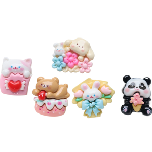 Fioriere in resina, bouquet con cani e coniglietti, portachiavi fai <span class=keywords><strong>da</strong></span> te, ciondoli per cellulari, accessori in resina, artigianato per bambini - Product Image 1