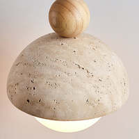 Lampe suspendue minimaliste Wabi-sabi nordique en pierre de travertin cylindrique, production en gros, directement de l'usine, lampe suspendue Palermo