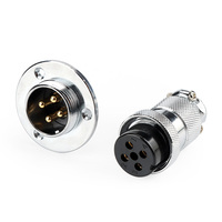 Conector de aviación GX30 de Fábrica-Montaje de brida circular Enchufe macho de 2 3 4 pines con rosca de 25mm y enchufe de orientación estándar
