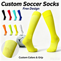 Chaussettes de sport pour hommes, longues et épaisses, de haute qualité, multicolores, antidérapantes, avec fond en tissu éponge, pour le football