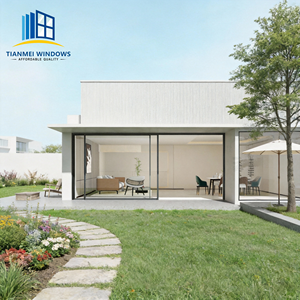 <span class=keywords><strong>Porte</strong></span> coulissante panoramique à rail flottant à deux voies - Vue panoramique sans obstacle et protection contre le sable pour villas <span class=keywords><strong>de</strong></span> luxe - Product Image 1