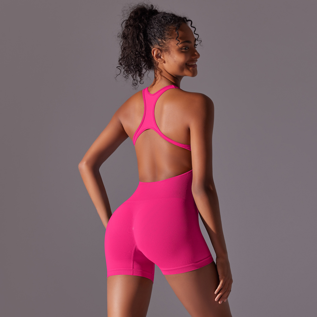 Wholesale Custom Logo Seamless Drying High-intensity Nude Sports Backless Jumpsuit Yoga Suit Fitness Running Fitness Suit
