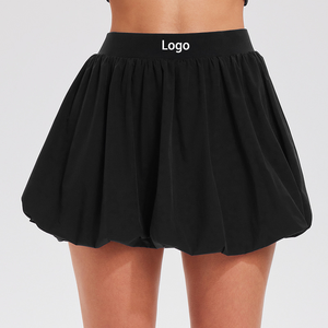 Jupe de sport taille haute pour femme avec logo personnalisé, jupe bulle d'été avec short intégré, pour padel, pickleball, badminton, tennis, avec poches latérales - Product Image 1
