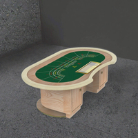 Table de poker professionnelle Coolstar : Table de jeu de casino Baccarat avec pieds en bois massif, tapis imprimé par transfert thermique, logo personnalisé