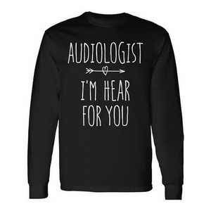 Camiseta de manga larga con la frase 'Audiólogo' para audiología, camiseta promocional de audiológica - Product Image 2