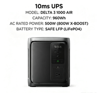 Station d'alimentation portable DELTA 3 1000 Air (10 ms UPS) 500 W de sortie CA 800 W (surcharge 1000 W) avec X-Boost, capacité 960 Wh