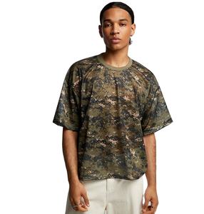 原始设备制造商2025定制网眼运动衫迷彩男子足球t恤方形短款网眼t恤 - Product Image 1