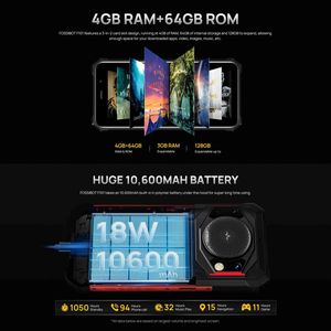 Fossibot teléfono inteligente resistente Quad-Core Helio <span class=keywords><strong>A22</strong></span> 10600Amh teléfono móvil de 5,45 pulgadas 4 + 64GB 24Mp cámara principal Fossibot F101 - Product Image 5