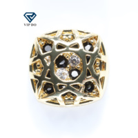 Hohl kissens chliff eingelegte Kristall zirkon vergoldete flache Diamant DIY Halskette Ohrringe Anhänger Zubehör Materialien