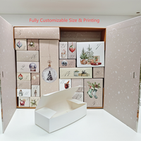 Boîte de calendrier de l'avent de Noël personnalisée de luxe, 24 jours, vide, en carton, pour compte à rebours, emballage cadeau surprise, vente en gros