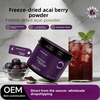 Gefreeze-droogde Shanxi Wilde Acai Poeder Acai Fruit Anthocyanine-rijke Pure Berry Superfood Bakken Licht Etenvervanger Blik