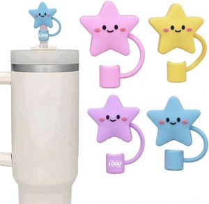 Capuchons de paille réutilisables en silicone pour tasses, protège-pailles anti-poussière, adorables protections de paille pour cadeaux de Noël - Product Image 1