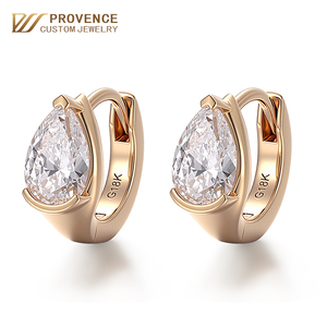 Boucles d'oreilles originales Provence Jewelry, création sur mesure, diamant de laboratoire 1,04 ct, boucles d'oreilles tendance pour femme, or véritable 18k/14k. - Product Image 1
