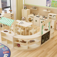 Ensemble de meubles de maternelle en bois écologiques et modernes pour enfants, avec tables, chaises et lits, pour usage scolaire