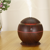 Prix usine humidificateur 130ml creux Mini humidificateur d'air USB interrupteur tactile capteur bois Grain diffuseur brouillard lumière LED essentiel O