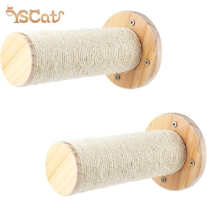 2025 Venta caliente Marco de escalada de gato de madera ecológico moderno de lujo <span class=keywords><strong>DIY</strong></span> escalera de cuatro escalones montada en la pared con rasguño de yute - Product Image 4