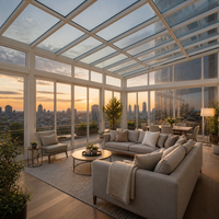 Véranda sur mesure en aluminium avec toit en verre, terrasse préfabriquée, serre, patio, jardin avec verre trempé pour villa