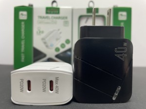 Cargador Rápido Dual PD40W Directo de Fábrica, 5V/3A, Estándar Europeo y Americano, Adaptador Eléctrico ABS para Smartphones, PD 3.0 OTP Tipo-C - Product Image 3