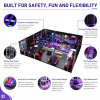 Parc d'attractions intérieur commercial personnalisé avec trampoline intégré certifié ASTM pour centre commercial FEC