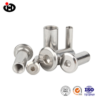 Écrous à tête plate de haute précision en acier inoxydable 304, norme DIN, M3-M6, industrie automobile, écrou à douille hexagonale mâle-femelle