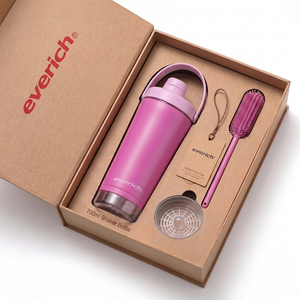 Botellas Deportivas Personalizadas con Logotipo Metálico, para Gimnasio, para Proteínas en Polvo, para Agua, Aisladas, de Acero Inoxidable, con Contenedor - Product Image 1