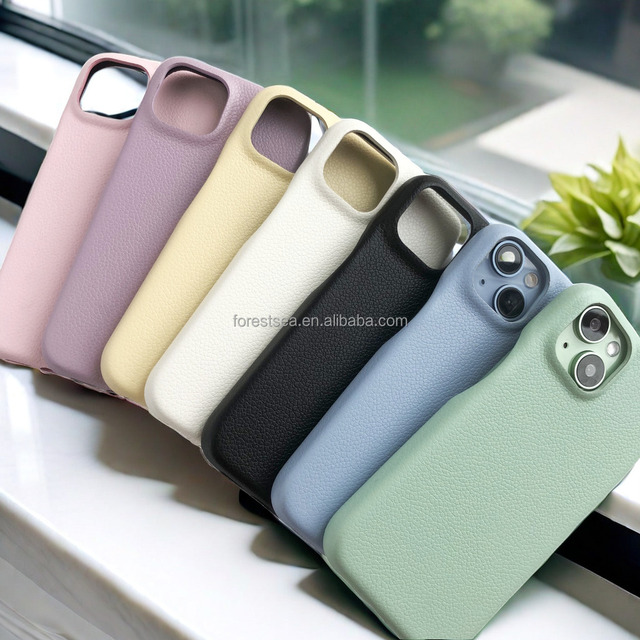 Shockproof 2024 New Arrival Leather Phone Case Anti-fall Pure Color Noble Business Fresher Phone Case 16 Pro Max 15 14 13 11 Pro
