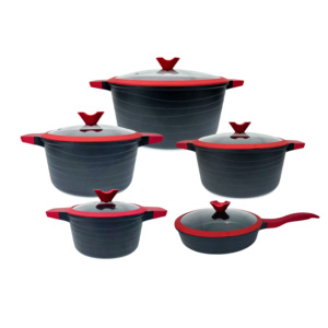 Juego de 10 Cacerolas Antiadherentes Negras Personalizadas, Juego de Utensilios de Cocina, Juego de Ollas y Sartenes, Artículos para <span class=keywords><strong>el</strong></span> Hogar - Product Image 1