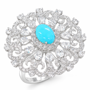Anillo UM Jewelry 925 de plata con zafiro azul cultivado en laboratorio y circonita blanca, estilo Versailles, para uso diario unisex. - Product Image 1