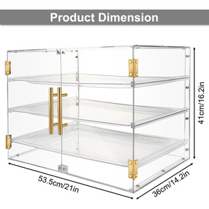 Countertop Pastry hiển thị trường hợp rõ ràng món tráng miệng Donut Bánh Mì Bánh hộp lưu trữ <span class=keywords><strong>Acrylic</strong></span> 3 Tier có thể tháo rời khay bánh hộp hiển thị - Product Image 2