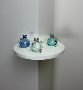 Étagère flottante 3/4 cercle, lieu de travail, étagère Feng Shui, cacher l'<span class=keywords><strong>angle</strong></span>, étagère à bord droit d'<span class=keywords><strong>angle</strong></span>, étagère à plantes rustique grise - Product Image 2