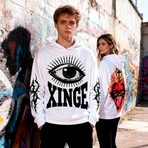 Sudadera con Capucha para Hombre, Estilo Urbano, Personalizada, con Estampado Digital de Gráficos de Ojos, Hombros Caídos, Corte Cuadrado, Informal - Product Image 3