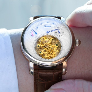 <span class=keywords><strong>Orologio</strong></span> Meccanico da <span class=keywords><strong>Uomo</strong></span> di Lusso con Quadrante Scheletrato, in Acciaio Inossidabile, Luminoso, Impermeabile, per Business e Casual - Product Image 5