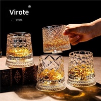 Verots Verre à whisky haut de gamme de luxe léger avec gobelet rotatif, design épuré, capacité 201-300 ml pour usage domestique