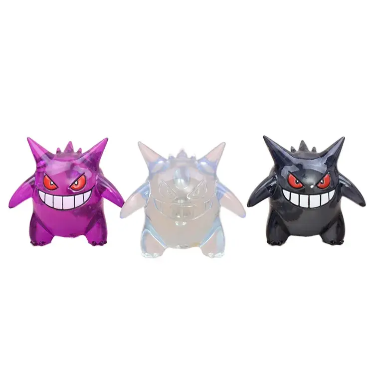 Bonecos de ação de anime Poke-mon, bonecos de ação transparentes para decoração de carros, brinquedo novidade